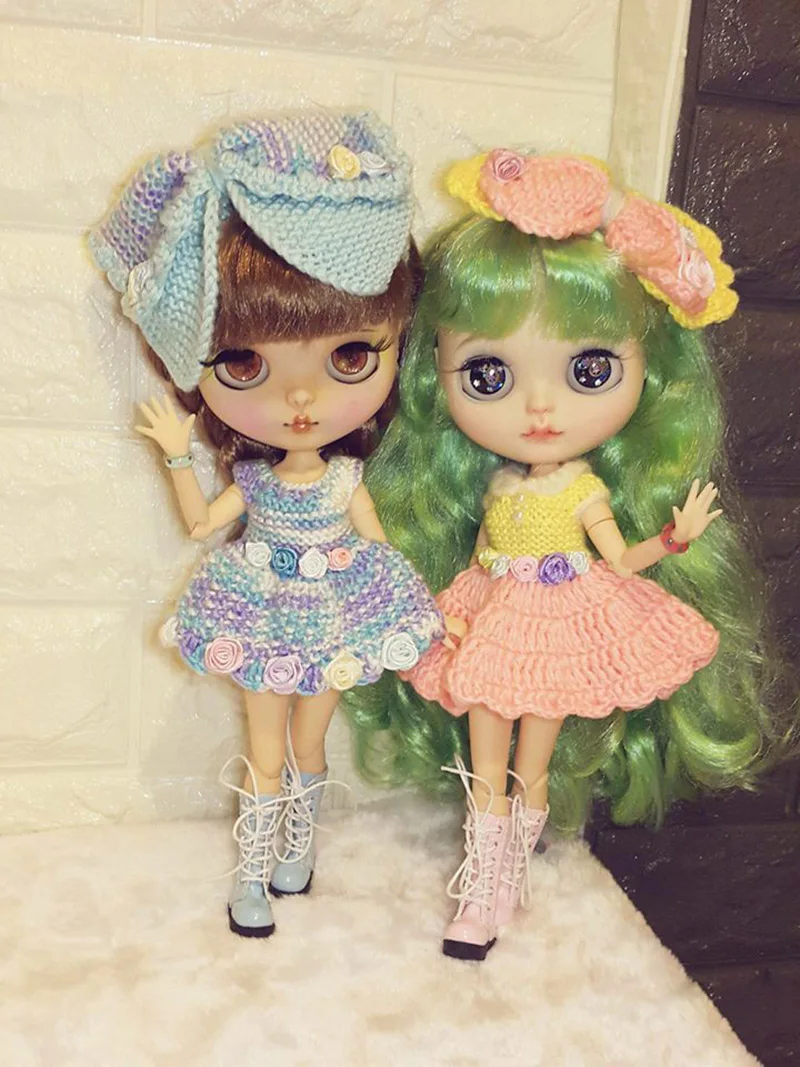 1 пара модных кукольных туфель 1/6 для Licca Azone momoko Barbies Blyth до середины икры цвет под