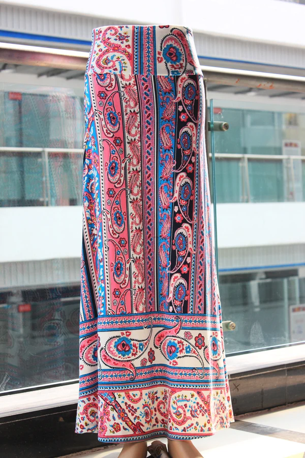 female fashion sheer skirts womens long floral patterns print saia longa plus size skirt maxi 2014 free shipping | Женская одежда