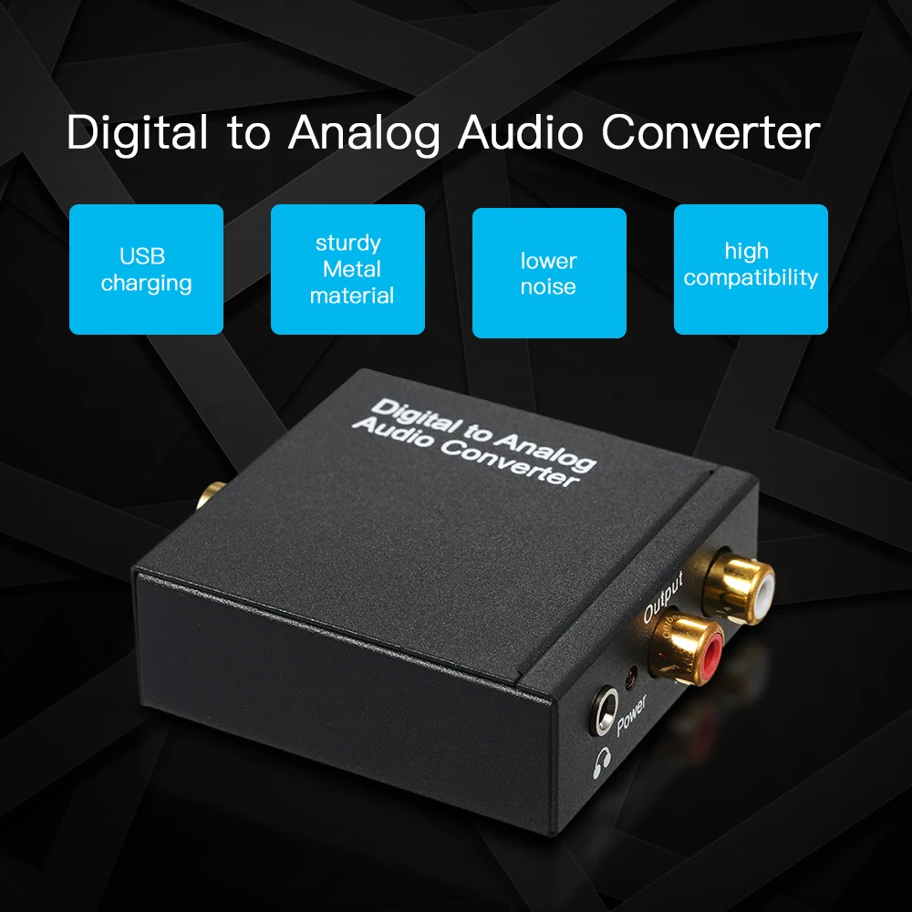 Цифро аналоговый аудиоконвертер Toslink и SPDIF/коаксиальные входы в RCA L/R AUX разъем 3 5