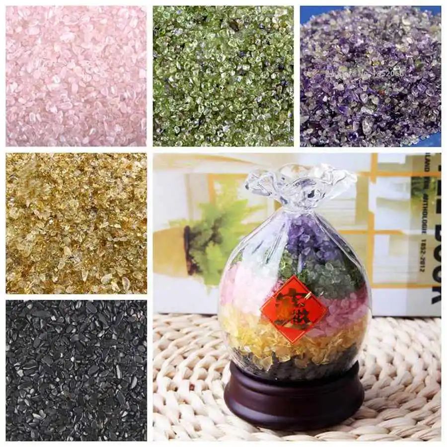 Рождественские подарки пять видов натуральных кристаллов сумка для денег богатства геомантическое