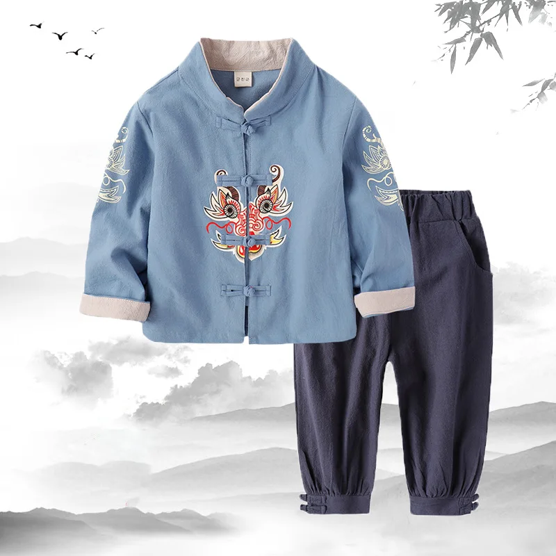Children's Day Tangsuit Chinese Style Dragon Asian Clothes Baby Girl Boy Casual 2019 New Clothing Festival Outfist Kids Costume |