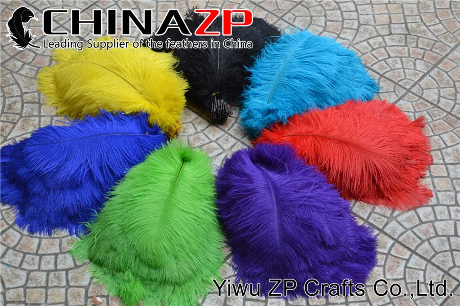 CHINAZP завод 40~ 45 см(16~ 18 дюймов) длина 50 шт./партия выбранный основной качество окрашенный свет зеленые страусиные перья
