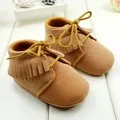 Зимние теплые ботинки для маленьких мальчиков 0-18 месяцев; обувь на мягкой подошве со шнуровкой для новорожденных; модная теплая обувь из шерсти в полоску для малышей и детей постарше