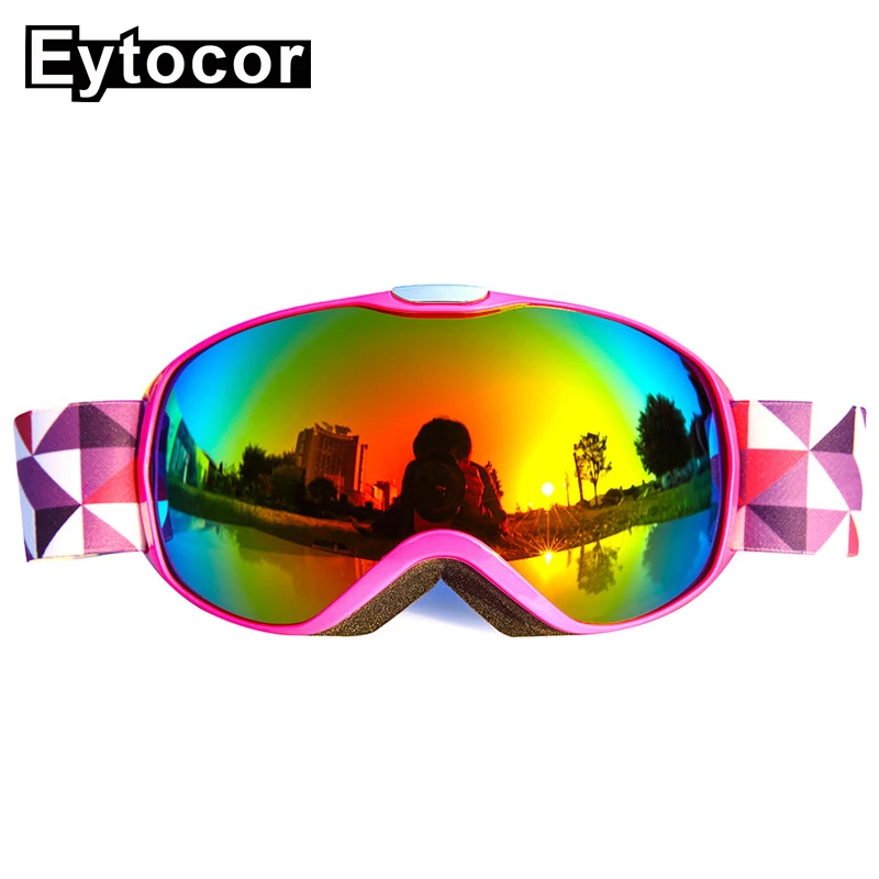 EYTOCOR противотуманные детские лыжные очки двойные линзы зимние спортивные для