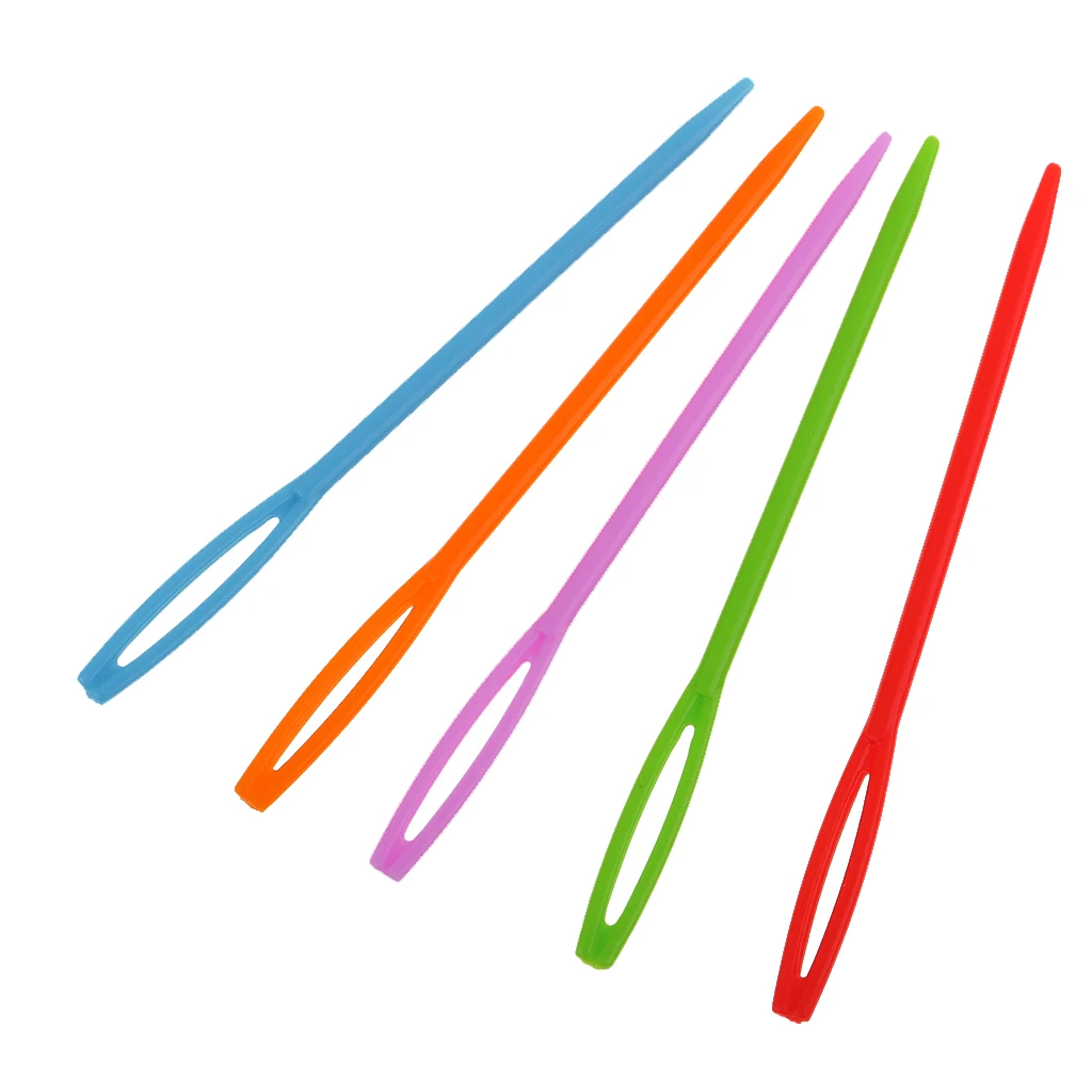 100pcs/set 7cm Plastic Sewing Needles Multicolor Weaving for Kid Wool Cross Stitch Knitting Crochet DIY Crafts Supplies | Дом и сад
