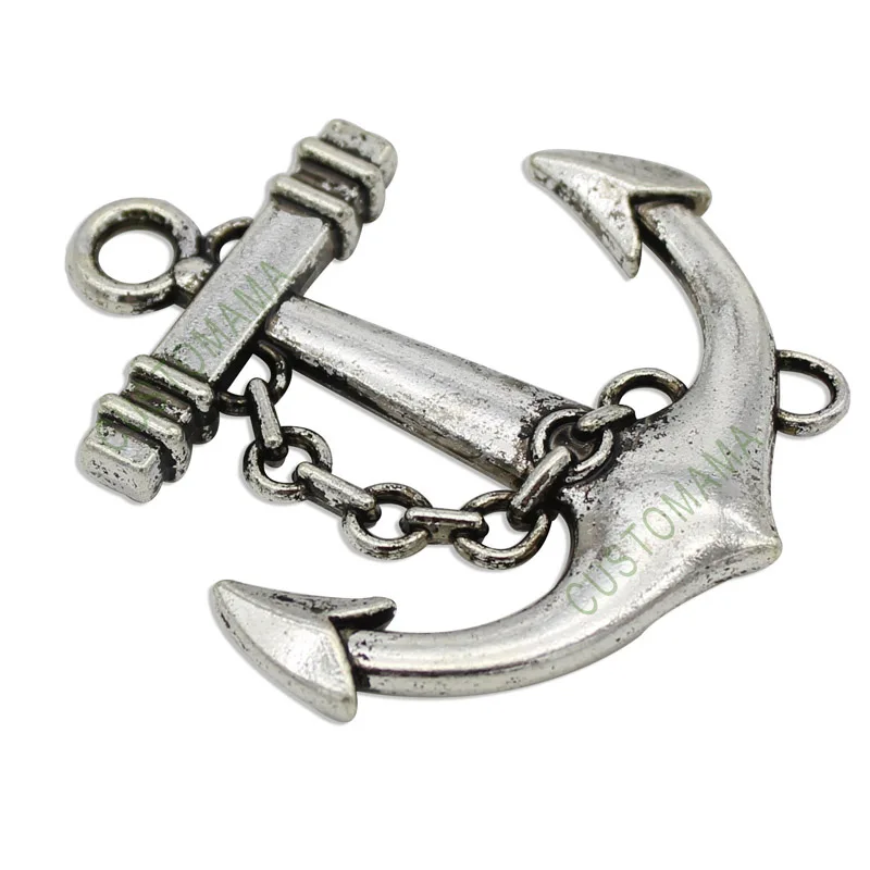 

6pcs-Antique Серебряный 2 двусторонний большой Лето Очаровательная подвеска 48x43mm