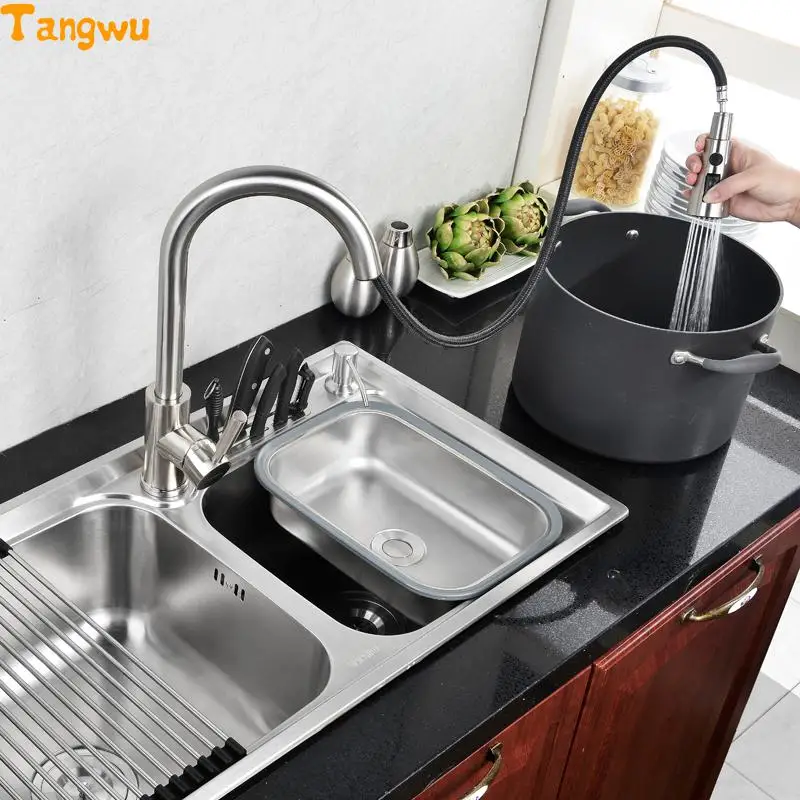 Кухонные раковины Tangwu Kitchen 304 из нержавеющей стали встраиваемая проволочная