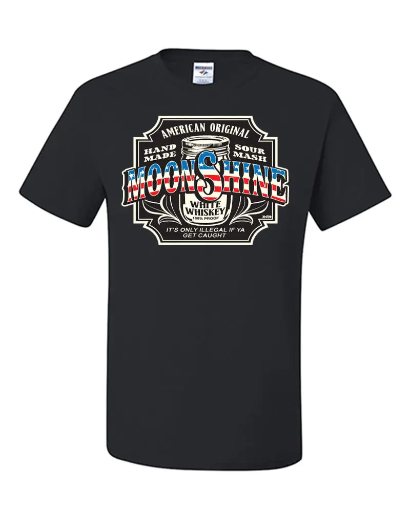 Мужская футболка с американским флагом Moonshine классная Повседневная