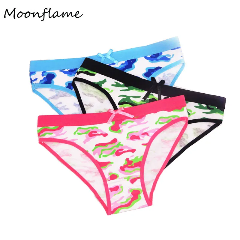 Moonflme 3 шт./лот женское нижнее белье с принтом женские хлопковые трусики M L XL 89153