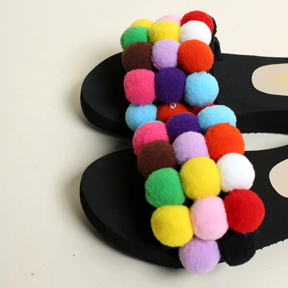 HAHAFLOWER Новинка 2017 Женские Новые Летние Повседневные тапочки с большой меховой