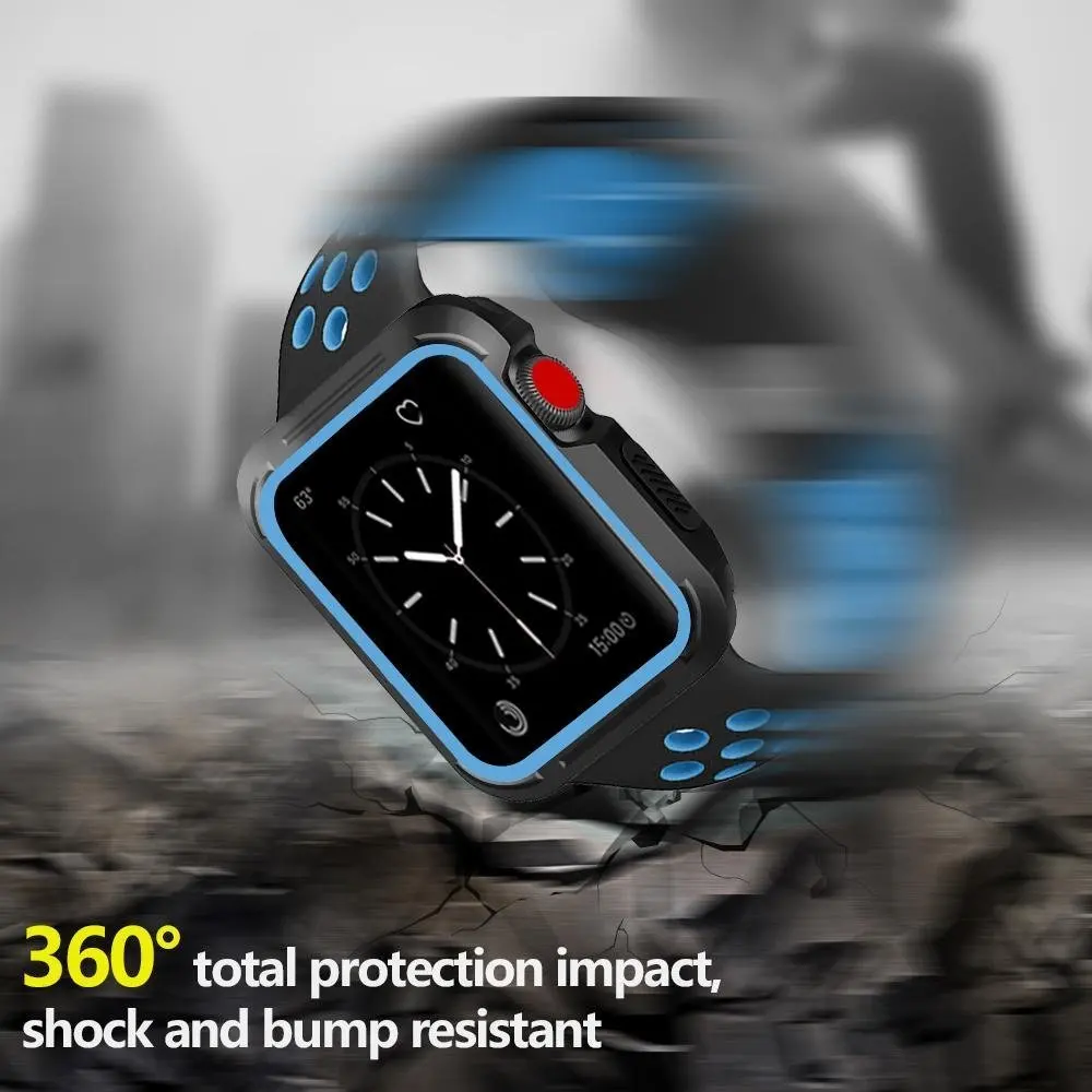 Чехол для Apple watch чехол 44 мм 40 42 38 силиконовый бампер iWatch серии 6 5 4 3 SE