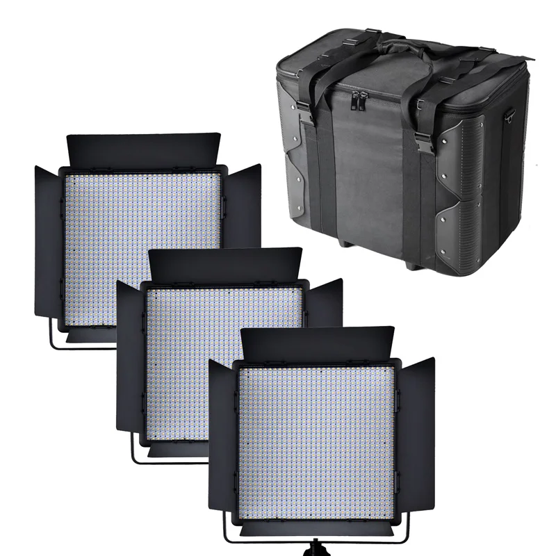 Godox 3x светодиодный 1000C/светодиодный 1000 Вт 70 Вт беспроводной дистанционный светодиодный светильник для видеосъемки комплект+ CB-10 портативный чемодан шкив сумка для переноски