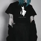 Kuakuayu HJN женская футболка с надписью I'm Meaner Than My Demon Tumblr, модная футболка в стиле гранж, сатановая рубашка, готическая одежда