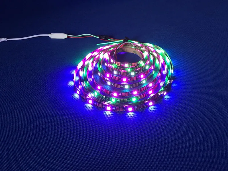 

1M 30leds/m LED Strip DC 5V Built-in 5050 SMD Smart RGB Pixel Led Light Black/White PCB IC IP30 Non-waterproof