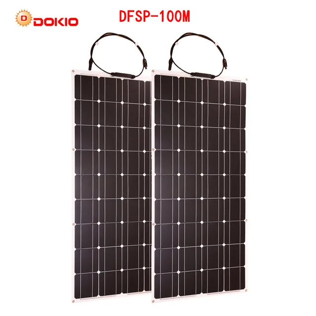 2pcs Dokio Гибкая солнечная панель 100 Вт монокристаллическая солнечная батарея 200 Вт 400 Вт 600 Вт 800 Вт 1000 Вт комплект солнечных панелей для RV/лодки/домашней системы - Цвет: 2pcs