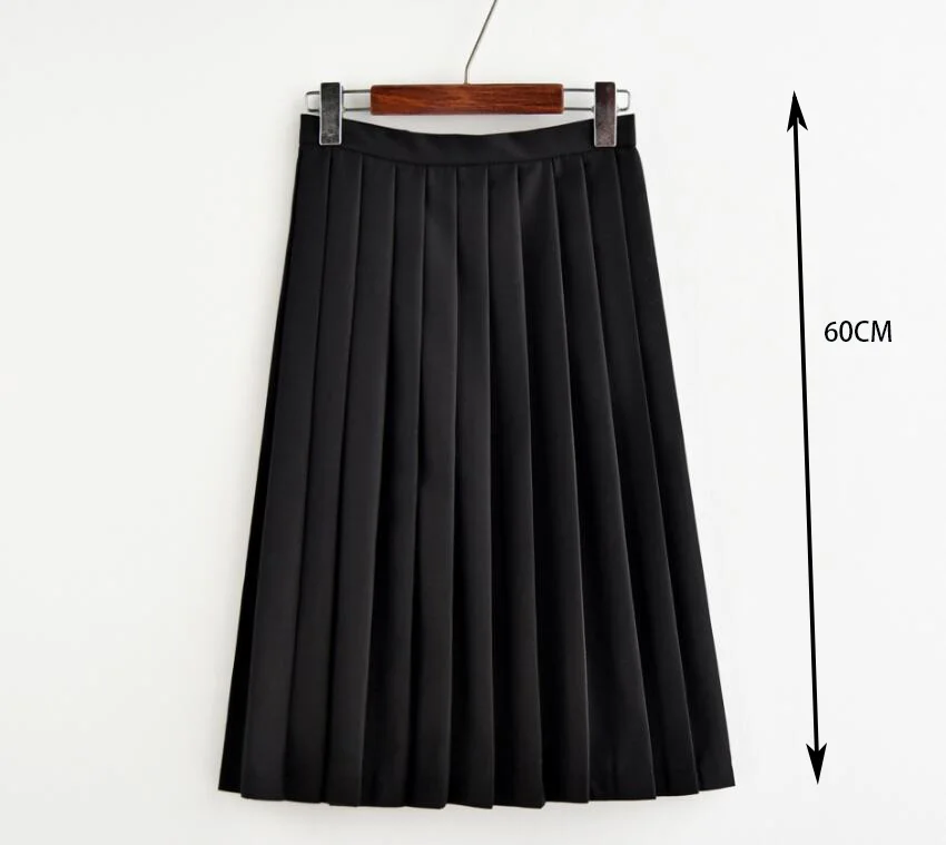 60cm skirt black Черный, темно-синий, японский JK набор, 3 красных линии, для девочек, топ, для студентов, школы, для женщин, новинка, матросские Костюмы, янки, для девочек, косплей, Униформа, JK012 - Цвет: 60cm skirt black