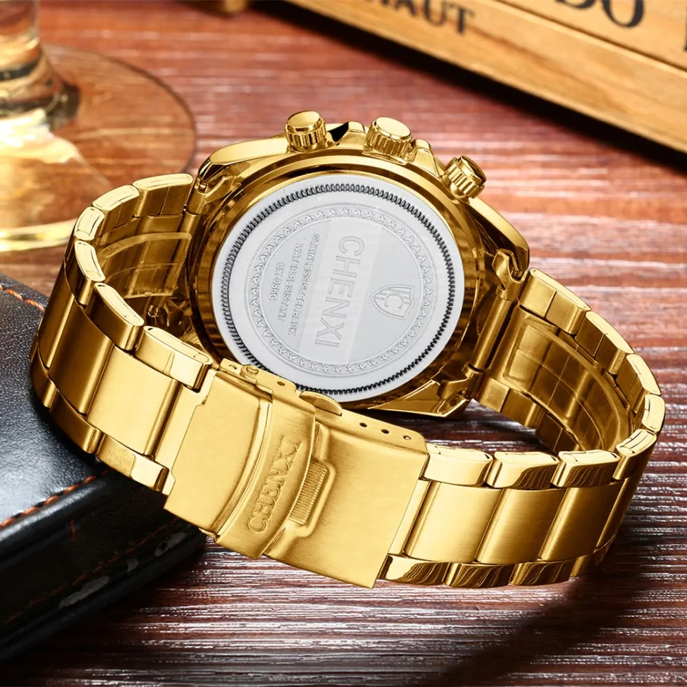 CHENXI мужские золотые роскошные часы бренд 2019 Новые Модные Простые аналоговые