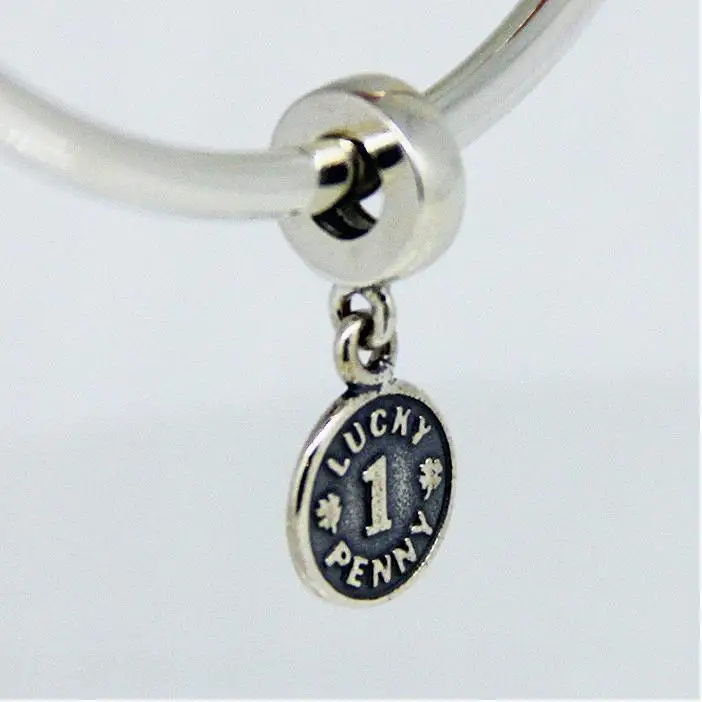 Подходит для Pandora Подвески Браслет DY Beads Lucky Penny Серебро Висячие 100% оригинальные