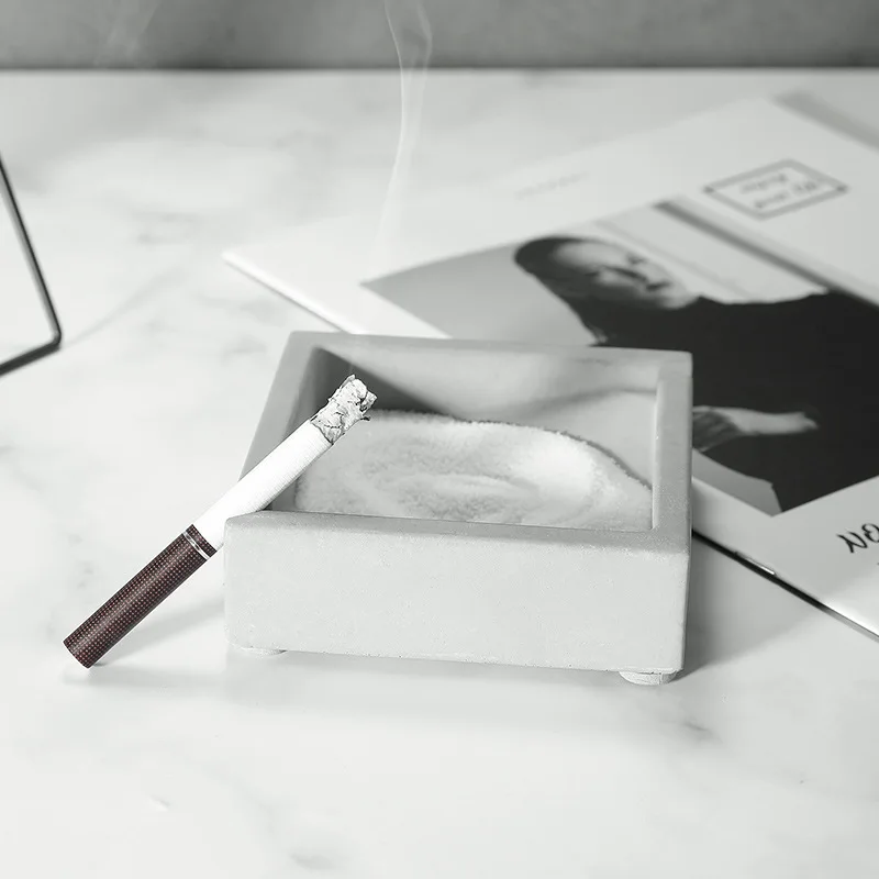 

Creative cement ashtray, Nordic simple living room tea table cement ashtray. Household articles smoking ashtray