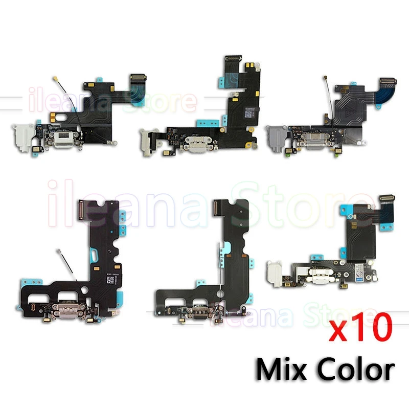 10 шт. для iPhone 6 6s 7 8 Plus X USB док станция разъем гибкий кабель 4 4s 5 5c 5s SE оптовая продажа