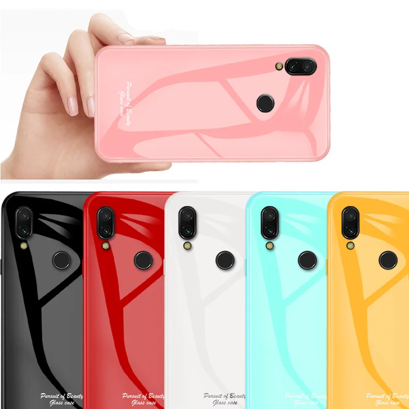 Для Xiaomi Redmi Note 7 чехол милый Macaron закаленное стекло противоударный для Pro Чехол