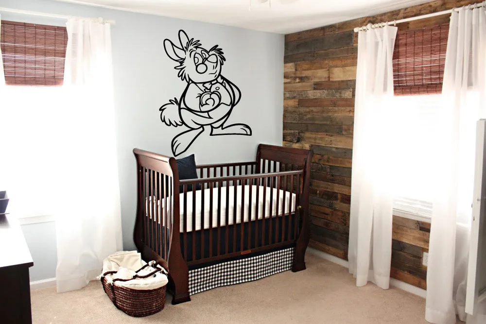 Забавная виниловая наклейка с изображением животного кролика Наклейки на стены