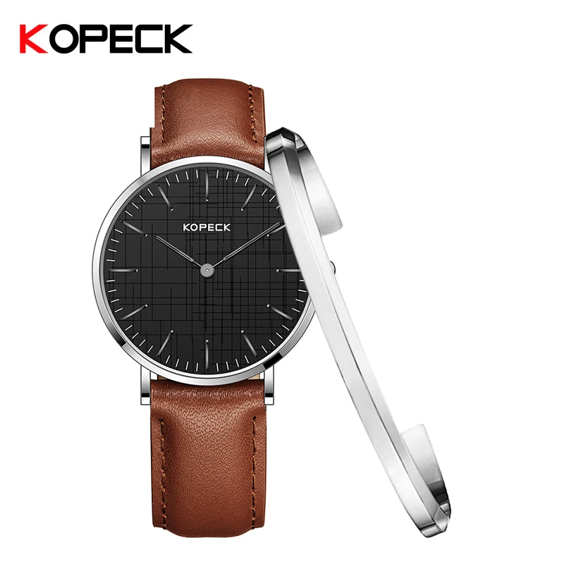KOPECK горячая Распродажа брендовые кварцевые часы с браслетом Модные мужские