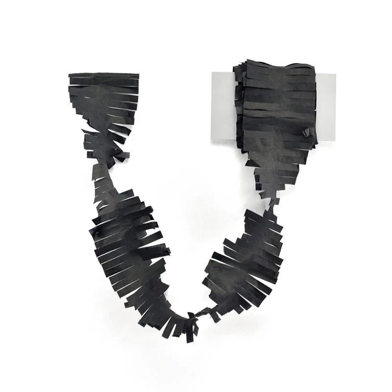Black 3 м бахрома папиросная бумага серпантин гирлянда детский душ фон вечерние DIY украшения бахрома занавес Свадебные баннеры для дня рождения - Цвет: Black