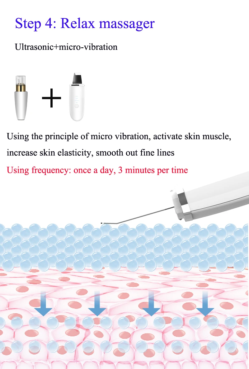 Wireless Charging Ultrasonic ION Deep Cleansing Nutrient Plus Skin Scrubber Face Lifting Tightening Beauty Machine