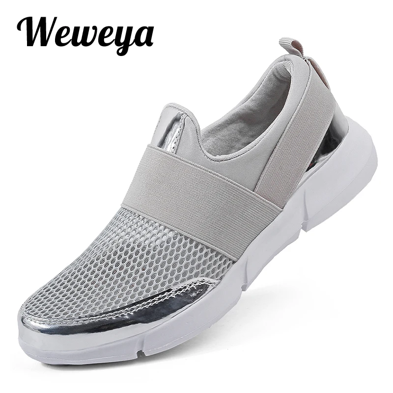 Женские сетчатые кроссовки Weweya повседневные туфли на плоской подошве с