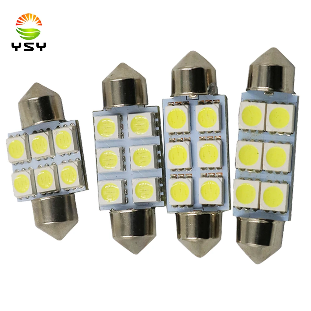 Белая Гирлянда YSY 500x 31 мм 36 39 41 5050 SMD 6 светодиодов C5W автомобисветодиодный
