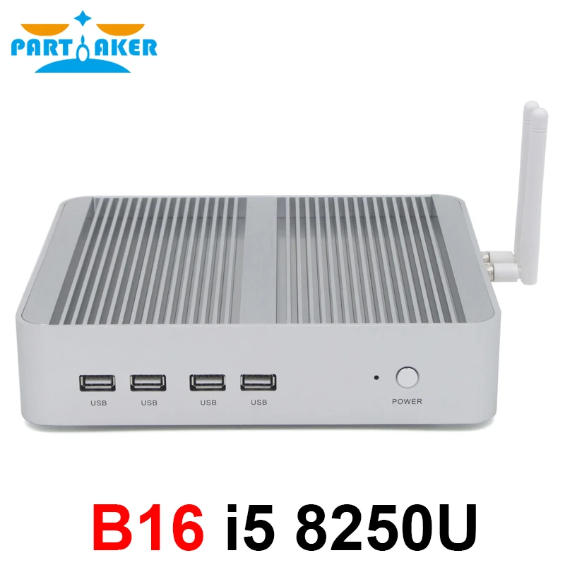 Newest Kaby Lake R 8th Gen Quad Core Fanless Mini PC Win 10 Intel Core i5 8250U UHD Graphics 620 Wifi HDMI Mini Computer DDR4