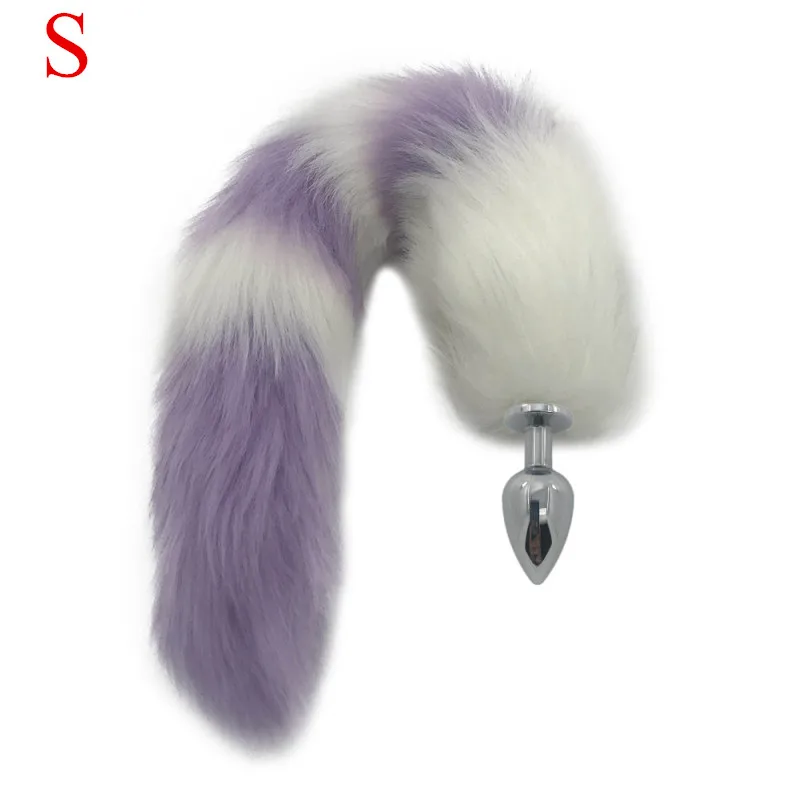 Металлические анальные секс игрушки Анальный гладкий длинный 40 см лисий хвост 3