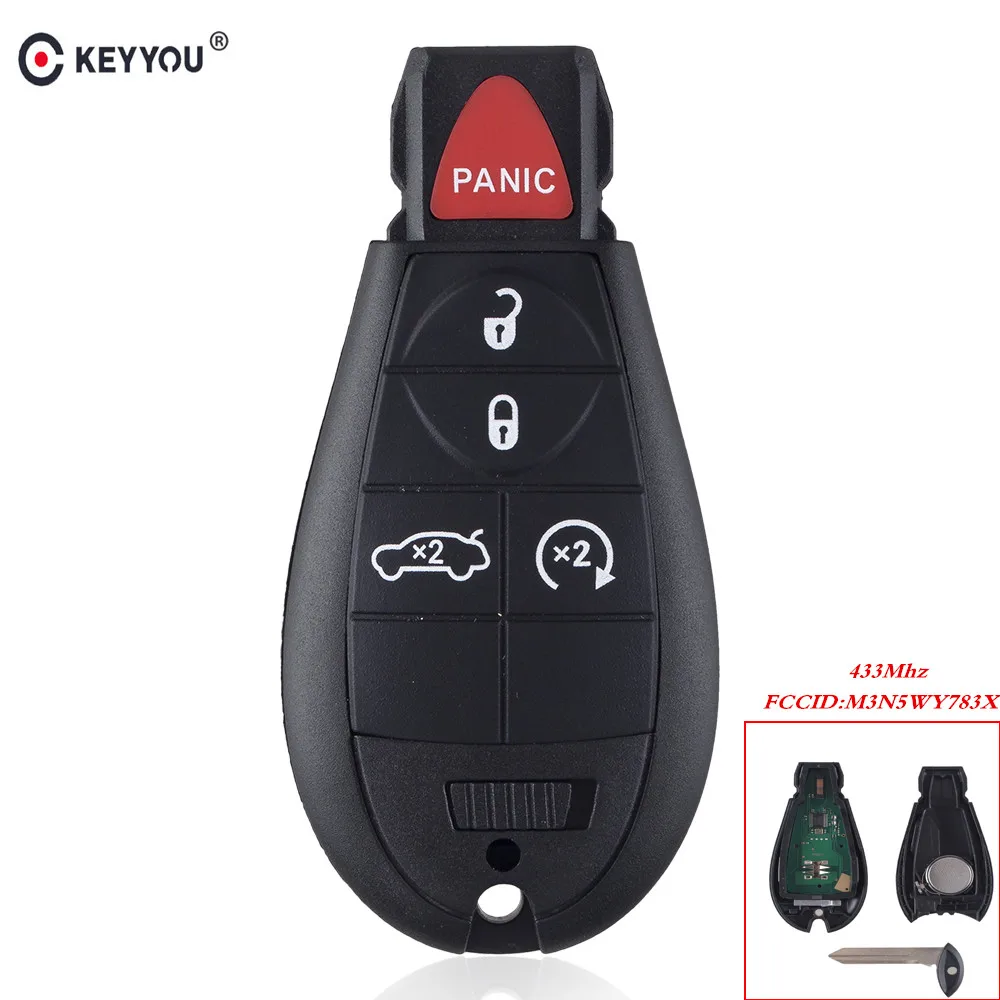 KEYYOU дистанционный Автомобильный ключ для DODGE Chrysler Jeep Dodge Grand Caravan M3N5WY783X 433 МГц 5
