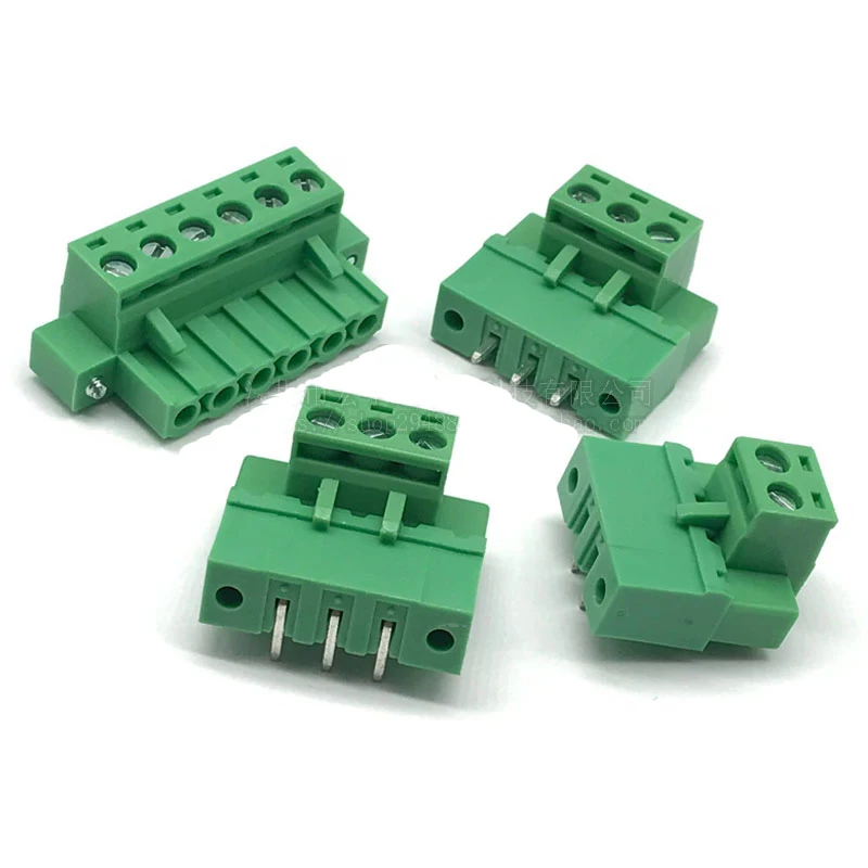 5 08 мм Шаг шпильки подключаемые Винтовые клеммные блоки с фланцем вилка + правый