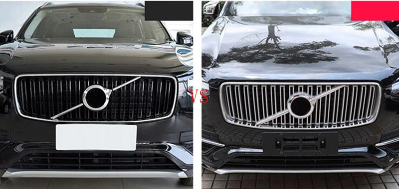 Аксессуары для VOLVO XC90 ABS Хромированная матовая Решетка переднего бампера литье крышки отделка автомобиля Стайлинг 2 шт