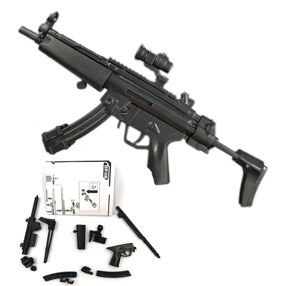 8 шт. 1/6 игрушечный пистолет Модель MP5 HK53 UZI MK18 KRISS VECTOR MP7 головоломки строительные