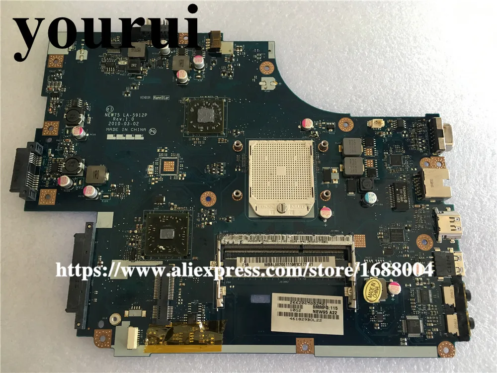 NEW75 LA 5912P + радиатор Процессор = 5911P для ноутбука ACER Aspire 5552 г 5551 Материнская плата