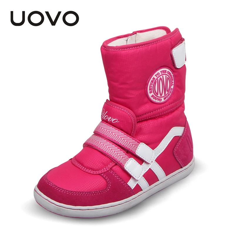 

HOT UOVO Brand Kids Shoes Winter Boots For Girls And Boys Fashion Snow Baby Shoes Beatiful Girls Short Boots Size 26#-37#