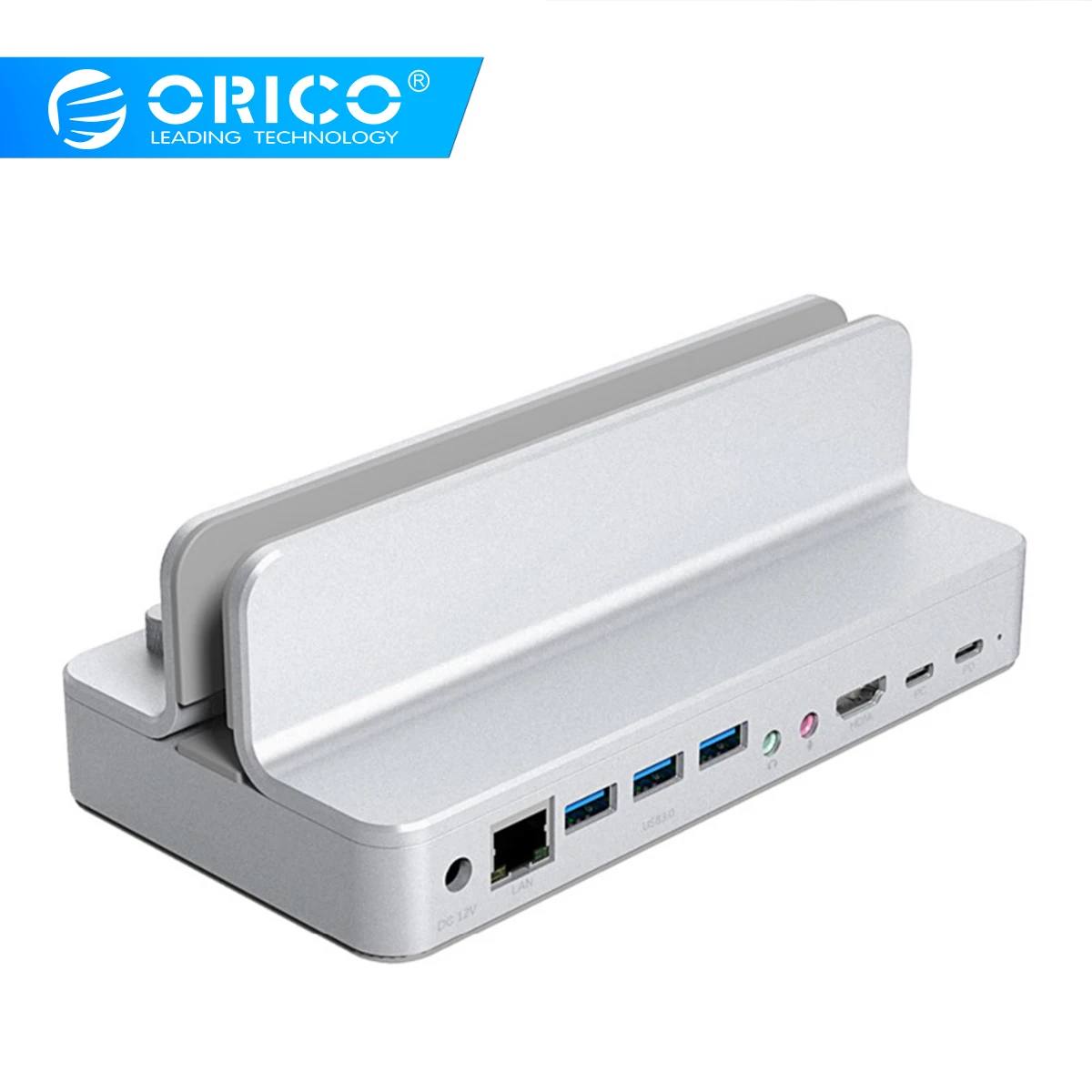 ORICO ANS6 алюминиевый тип-c к HDMI RJ45 USB3.0-A микрофон аудио док-станция для ноутбука с регулируемым держателем