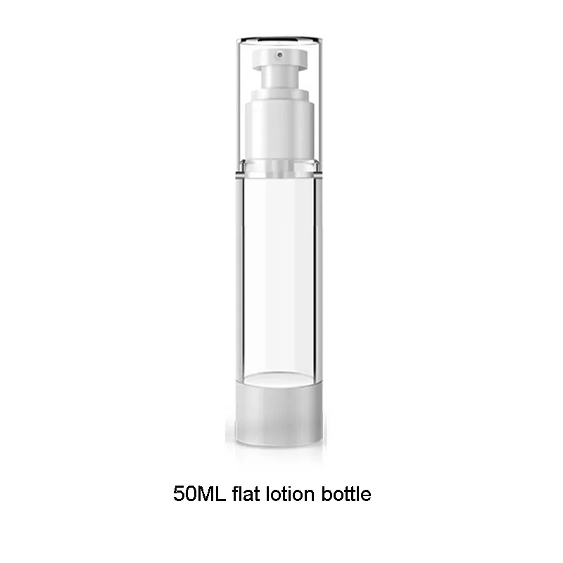 flat lotion bottle 1 шт. прозрачный безвоздушный насос духи вакуумный спрей бутылка пластиковая дорожная бутылка для многоразового использования 15 мл/30 мл/50 мл/80 мл/100 мл - Цвет: flat lotion bottle