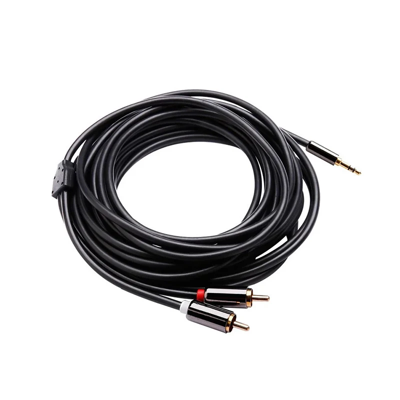 TTTEN RCA Audio Cable 2RCA Male to 3.5mm Jack 2 AUX copper shell Splitter for Home Theater iPhone Earphone |