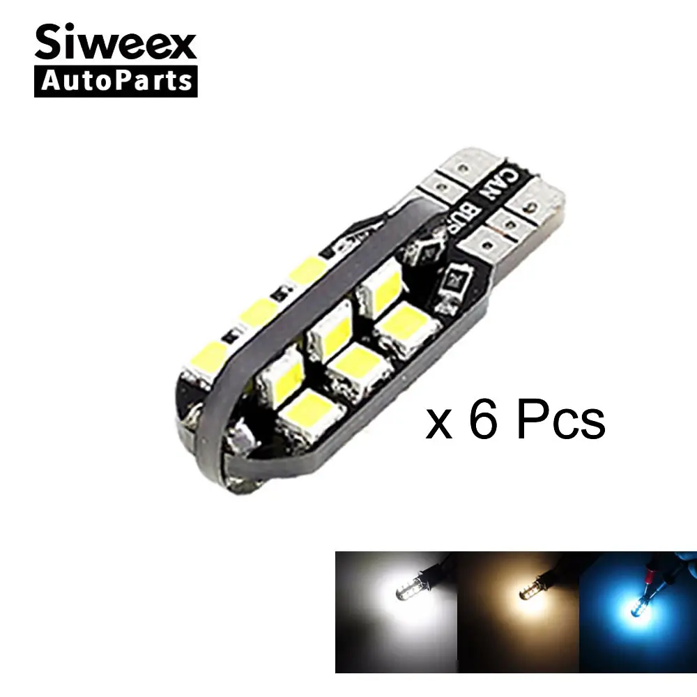 6 шт W5W светодиодный свет T10 24 SMD 2835 авто чтение купол лампы сигнала поворота 194 168