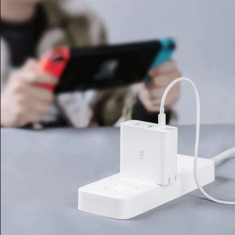 Оригинальное зарядное устройство ZMI USB 65 Вт 3 порта для Android iOS переключатель с