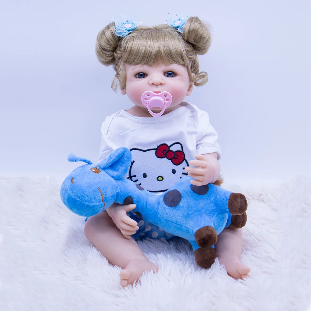 Высокое качество блонд bebes Reborn куклы и Жираф Плюшевые игрушки материал