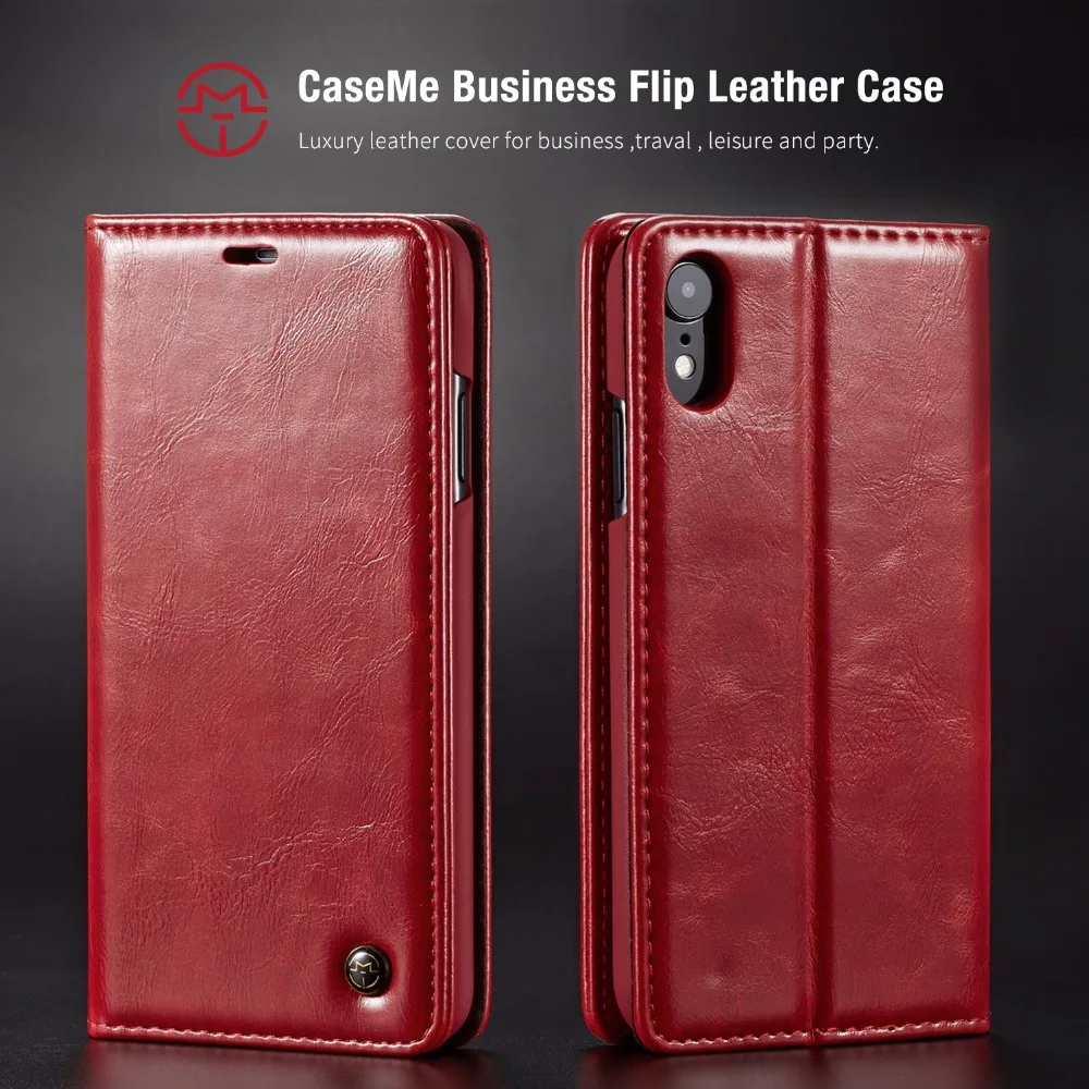 50 шт./лот чехол для телефона Iphone Xs max Xr роскошный CaseMe кожаный магнитный X 8 7 6 plus|Чехлы-портмоне| |