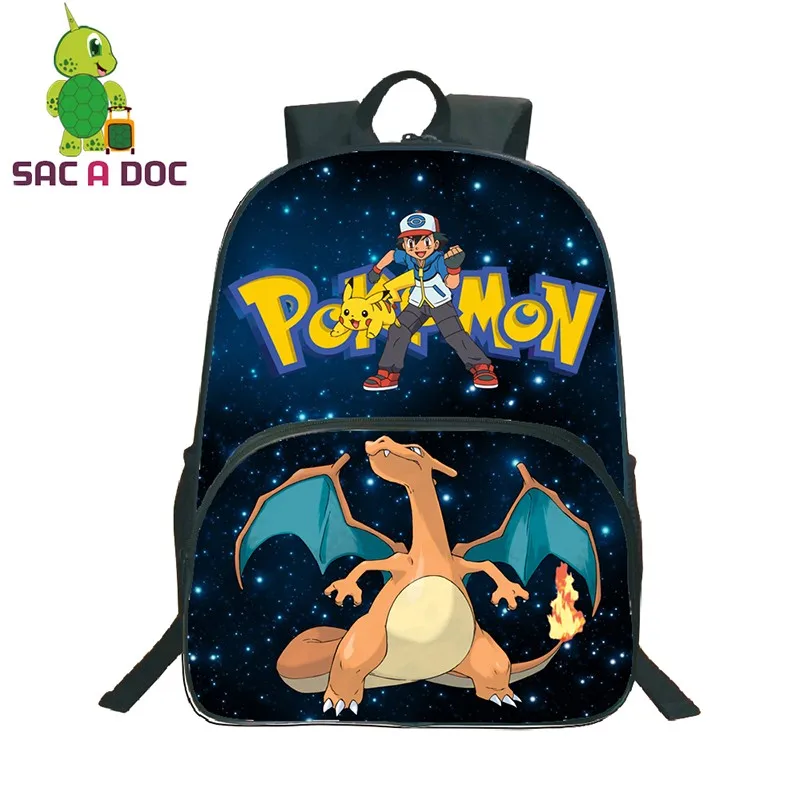 16 дюймов рюкзаки Покемон Bookbag галактика Вселенная Космос Покемон Charizard печать студенческий рюкзак подростковые детские школьные сумки
