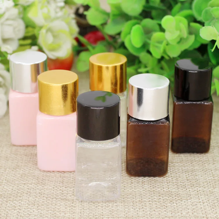 10 мл позолоченная и Посеребренная ПЭТ бутылка яркого цвета с плоской головкой