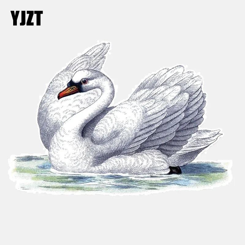 YJZT 12 9*10 1 см уникальный Декор Swans Автомобильная наклейка из ПВХ цветной