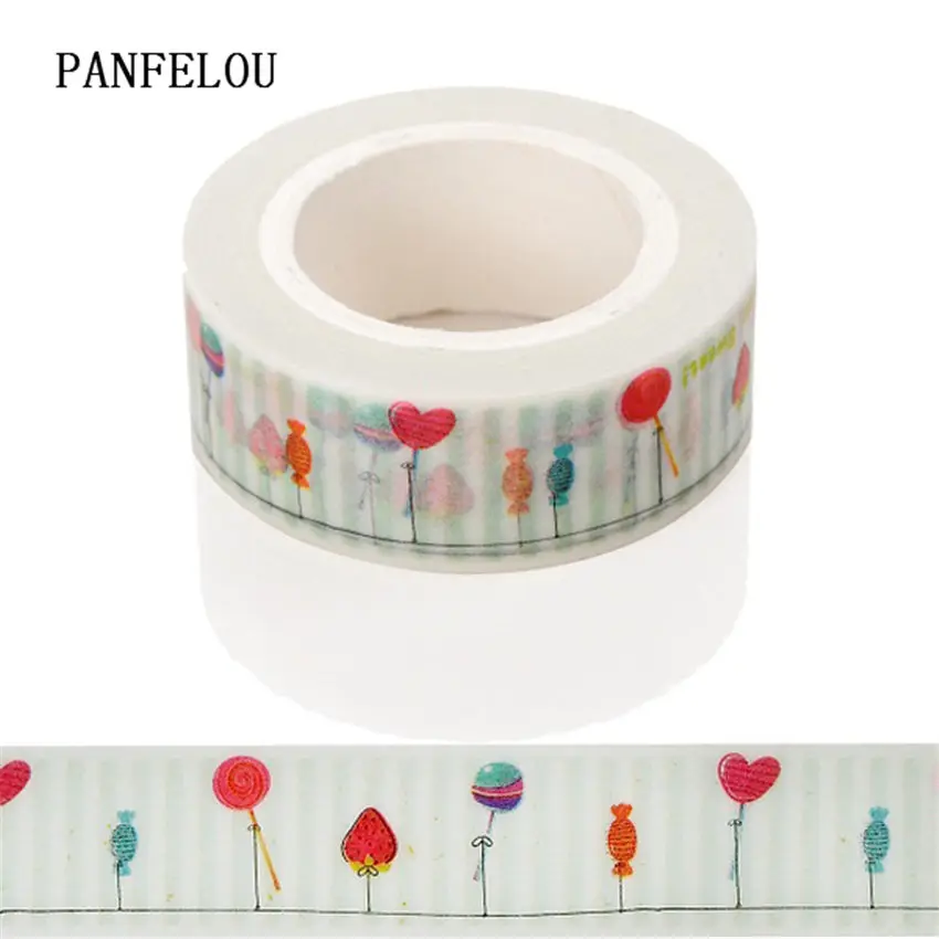 PANFELOU 1,5 см x 10 м следы кошка деления наклейки границы маскировки клейкая бумага васи ленты DIY Скрапбукинг руки счета - Цвет: balloon